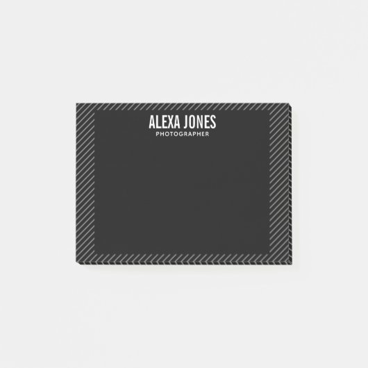 Post-it® Lignes modernes Noir (Devant)