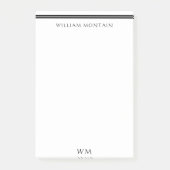 Post-it® Lignes noires personnalisées nommées (Devant)