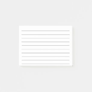Post-it® Lignes noires Plaque blanche Élégant Simple Él