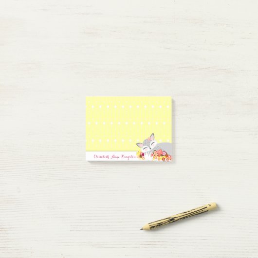 Post-it® Lil Foxie CUB - notes faites sur commande (Sur un bureau)