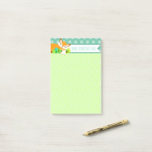 Post-it® Lil Foxie CUB - notes faites sur commande (Sur un bureau)