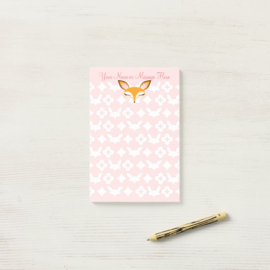 Post-it® Lil Foxie - notes faites sur commande Girly (Sur un bureau)