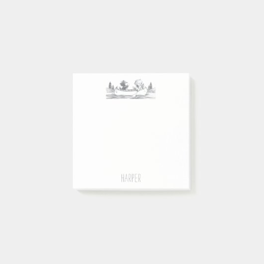 Post-it® Lil Wolf Canoe Post-it Notes (Devant)