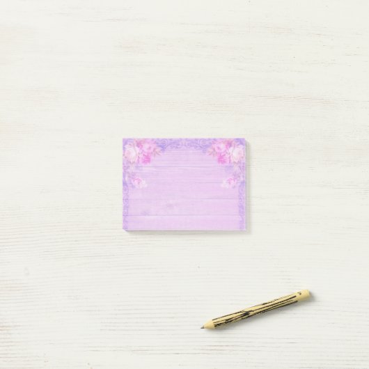 Post-it® Lilac Floral (Sur un bureau)