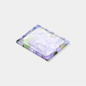 Post-it® Lilas d'aquarelle d'hortensia et coutume bleue (Incliné)