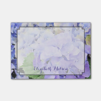 Post-it® Lilas d'aquarelle d'hortensia et coutume bleue
