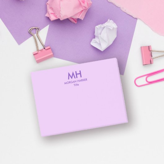 Post-it® Lilas Violet Minimal Propres Initiales