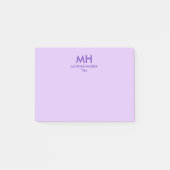 Post-it® Lilas Violet Minimal Propres Initiales (Devant)