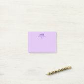 Post-it® Lilas Violet Minimal Propres Initiales (Sur un bureau)