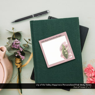 Post-it® Lily of the Valley Happiness Personnalisé rose