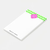 Post-it® Lime Green Chevron Hot rose Quatrefoil Monogramme (Incliné)