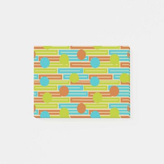 Post-it® Lime Green, Cinnamon Brown, Rectangles Turquoise (Devant)