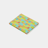 Post-it® Lime Green, Cinnamon Brown, Rectangles Turquoise (Incliné)