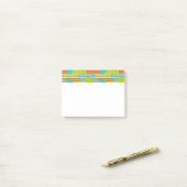 Post-it® Lime Green, Cinnamon Brown, Rectangles Turquoise P (Sur un bureau)