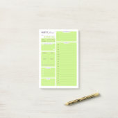 Post-it® Lime Green Minimalist Daily Planner Template (Sur un bureau)