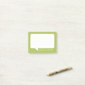 Post-it® Lime Green & White Talk Bubble Nom personnalisé (Sur un bureau)