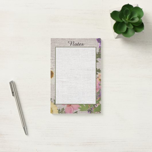Post-it® Lin floral Vintage rustique (Bureau)