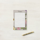 Post-it® Lin floral Vintage rustique (Sur un bureau)