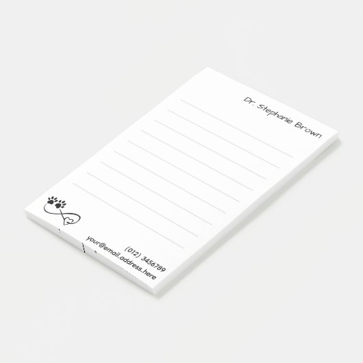 Post-it® Lined Large 4"x6" Notes for Veterinarians (Incliné)