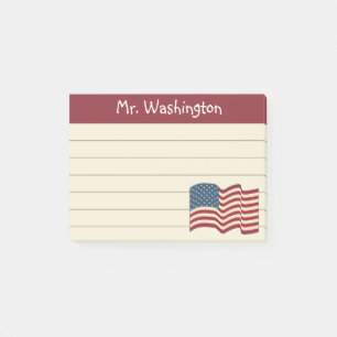 Post-it® Lined Teacher's American Flag Post It Notes Cadeau