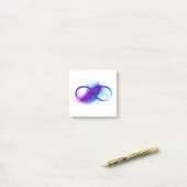 Post-it® L'infini avec plume violette (Sur un bureau)