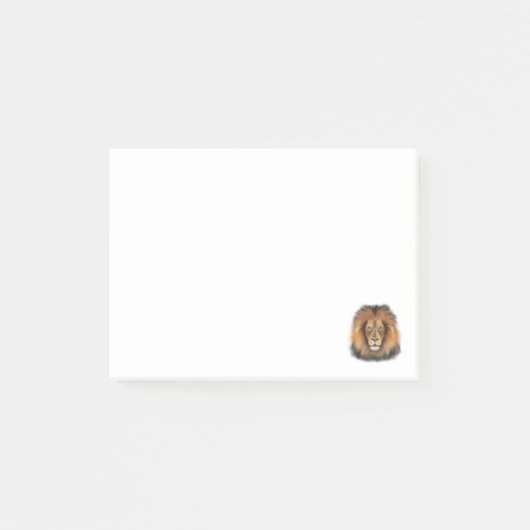 Post-it® lion aquarelle Leo roi safari animal jungle chat (Devant)