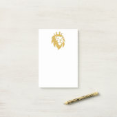 Post-it® Lion avec couronne - Or Style 1 (Sur un bureau)