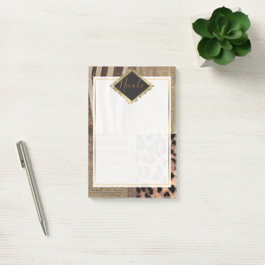 Post-it® Lioness Safari Chic Jungle Glam Moderne tendance (Bureau)