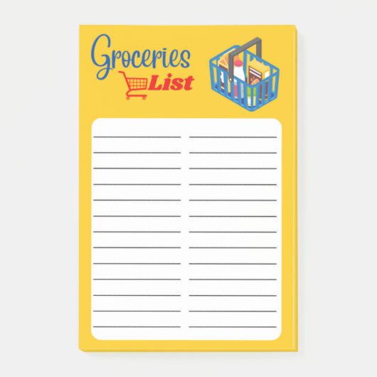 POST-IT® LISTE D'ALIMENTATION (Devant)