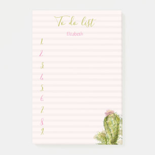 Post-it® Liste de choses à faire au cactus aquarelle rayé r