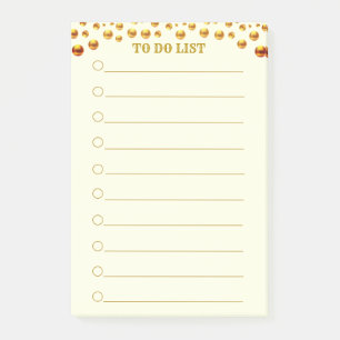 Post-it® Liste de choses à faire & Confettis dorés sur fond