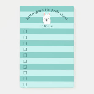 Post-it® Liste De Choses À Faire Cute Llama Aqua Pastel Li