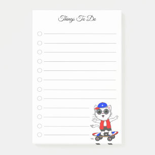Post-it® Liste de choses à faire & joli chat skater