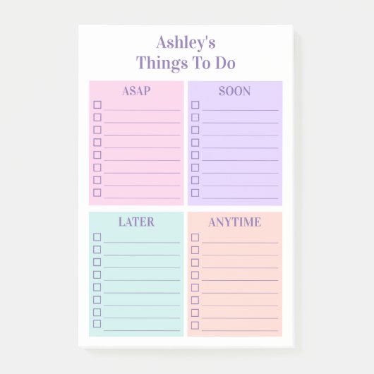 Post-it® Liste de choses à faire personnalisée et amusante (Devant)