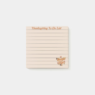 Post-it® Liste de choses à faire pour la fête de Thanksgivi