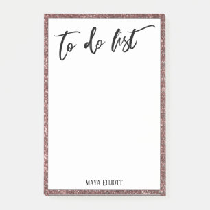 Post-it® Liste de choses à faire Rose Gold Paillettes Bordu