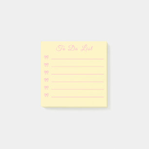 Post-it® Liste de choses à faire ruban rose coquette et poi