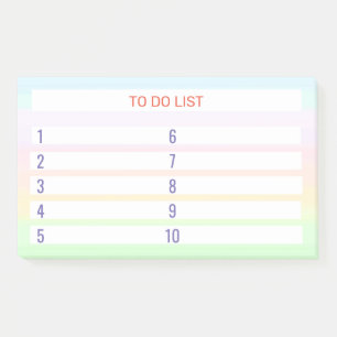 Post-it® Liste de choses à faire sur des couleurs pastel