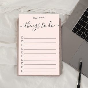Post-it® Liste de choses modernes simples à faire Rose p