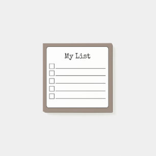Post-it® Liste de contrôle Brown recto-verso