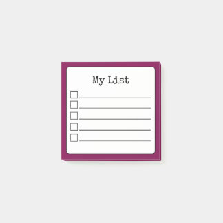Post-it® Liste de contrôle de la Lignée Retro couleur vin