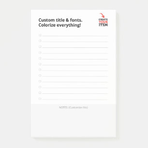 Post-it® LISTE DE CONTRÔLE PERSONNALISÉE éditable minimalis