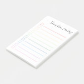 Post-it® Liste de contrôle Rainbow personnalisée simple (Incliné)