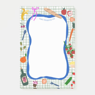 Post-it® Liste de courses personnalisée Gingham mignon Piqu