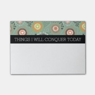 Post-it® Liste de fleurs et de coeurs Abstraits à faire