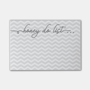 Post-it® Liste de miel, Bloc-notes, Gris, Chevron