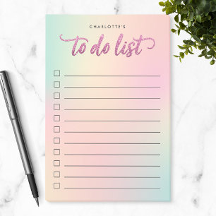 Post-it® Liste de Motif de mélange Unicorn Faux Rose Partie