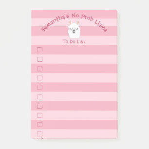 Post-it® Liste De Plat Rose À Faire Llama Pastel Linked Cut
