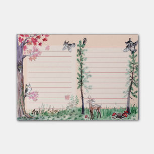 Post-it® Liste de remue-ménage d'aquarelle de forêt de