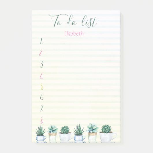 Post-it® Liste de tâches à faire Cactus Succulente Verte Ra (Devant)